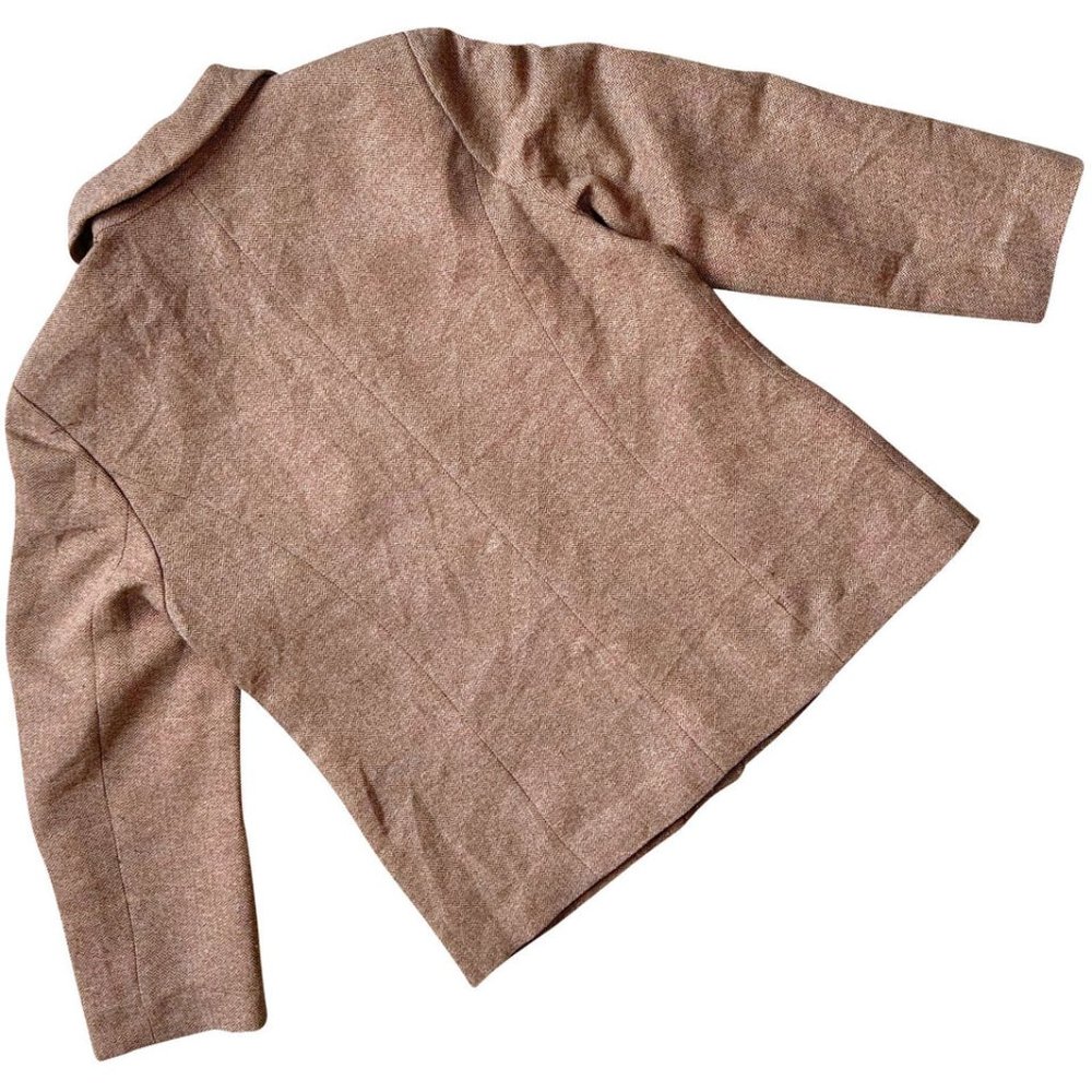 Equi Moda (Spain) Wool Blend Herringbone Tweed Blouson Jacket Beige (Totme) : L View 3